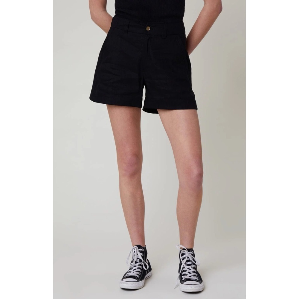 Alp N Rock Anr+ Molly Tailored Linen Blend Shorts In Black Size L